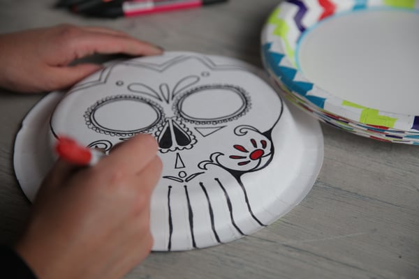 scrumdilly-do!: Make Paper Plate Calaveras Masks!